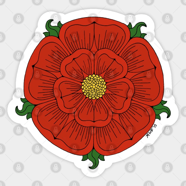 Red Rose of Lancaster Sticker by AzureLionProductions